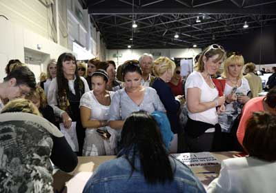 « أ.ف.ب » بعض المتضررات صاحبات الدعوى فى مارسيليا أمس قبل بدء المحاكمة